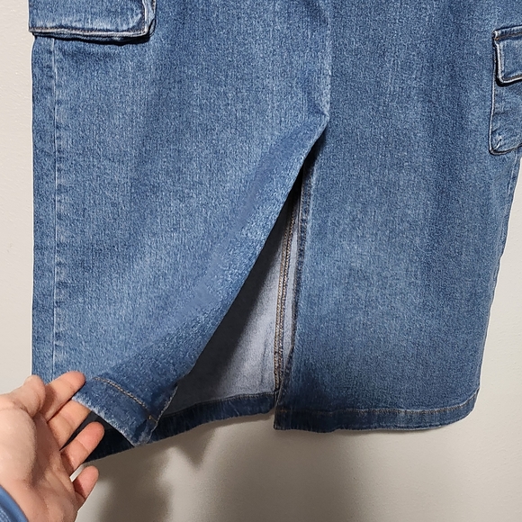 SCOOP Denim Cargo Maxi Skirt Womens 12 Blue Y2K Streetwear Baddie - Picture 5 of 12